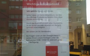 "Wichtige Informationen" der Santander Bank "Wichtige Informationen" der Santander Bank