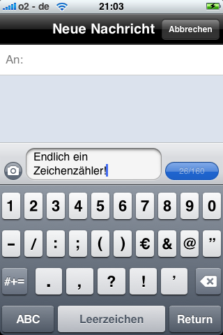 Screenshot SMS Helper auf dem iPhone