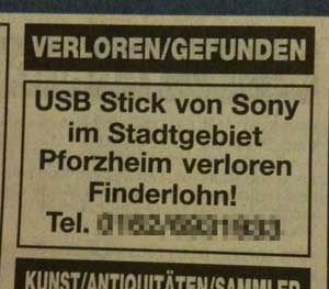 Verlorener USB-Stick