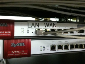 Beschriftung an einem Router